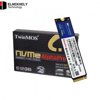 TwinMOS AlphaPro 512GB NVMe M.2 2280 PCIe Gen3 SSD – High-Speed TLC 3D NAND Internal Solid State Drive, 1000TB Endurance, Up to 900GB/Day, Black