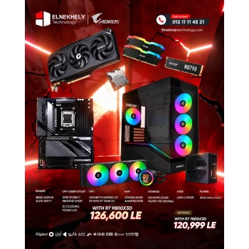 Elnekhely Gaming PC (AMD Ryzen 7 9800X3D / 7800X3D + GIGABYTE RX 9070 XT 16GB + B850 AORUS Elite WiFi 7)
