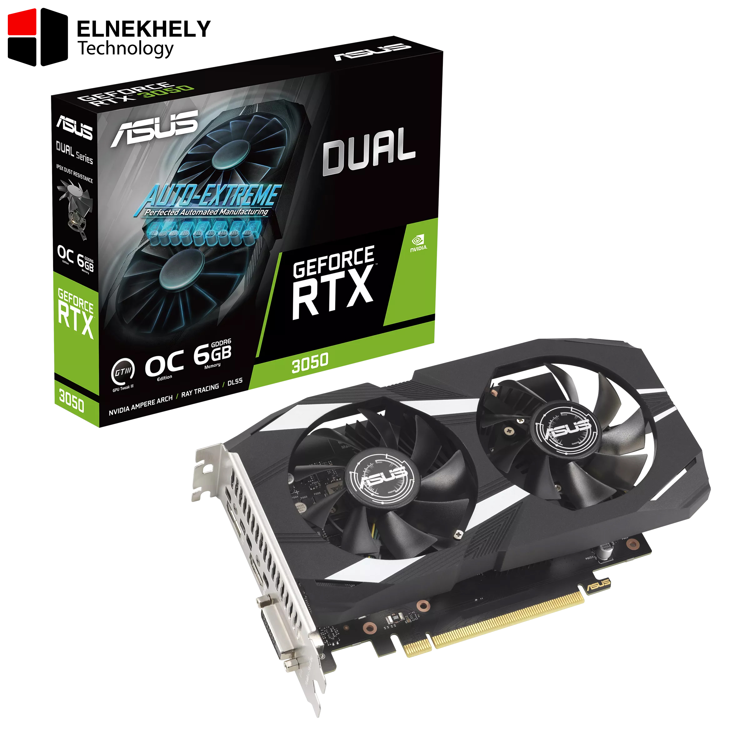 ASUS Dual GeForce RTX 3050 OC Edition 6GB GDDR6 Graphics Card
