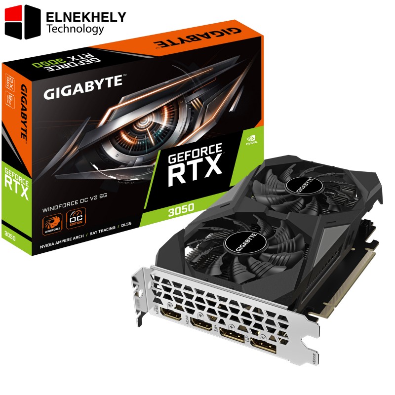 GeForce RTX 3050 WINDFORCE OC V2 6GB GDDR6 Graphics Card – Factory Overclocked, Dual-Fan Cooling, Ray Tracing, DLSS, PCIe 4.0