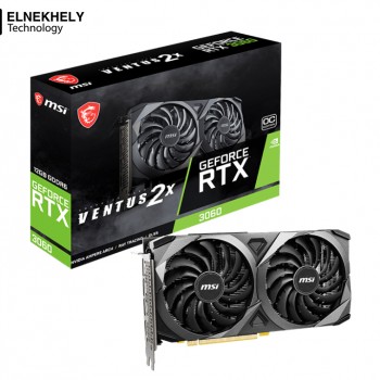 MSI GeForce RTX 3060 Ventus 2X OC 12GB GDDR6 Graphics Card – Dual-Fan Cooling, PCIe 4.0, Ray Tracing, High-Performance GPU for Creative & Professional Workloads