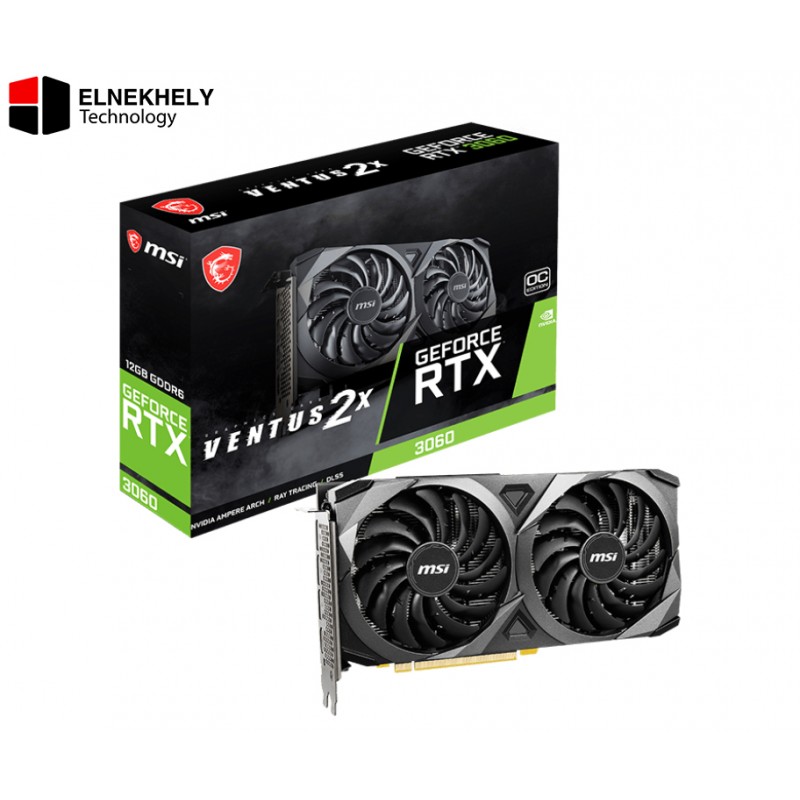 MSI GeForce RTX 3060 Ventus 2X OC 12GB GDDR6 Graphics Card – Dual-Fan Cooling, PCIe 4.0, Ray Tracing, High-Performance GPU for Creative & Professional Workloads