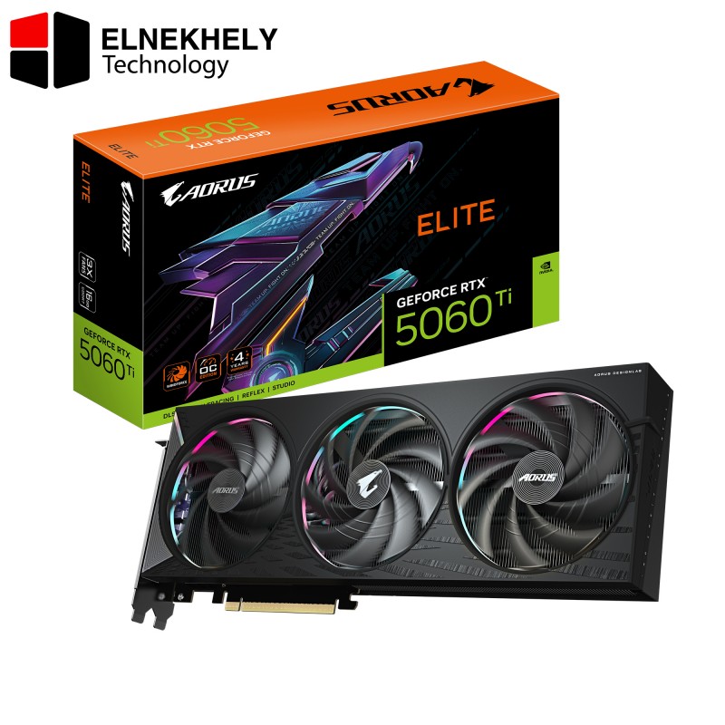 GIGABYTE AORUS GeForce RTX 5060 Ti Elite 16G GDDR7 Graphics Card , PCIe 5.0, WINDFORCE Cooling System GIGABYTE AORUS GeForce RTX 5060 Ti Elite 16G GDDR7 Graphics Card , PCIe 5.0, WINDFORCE Cooling System