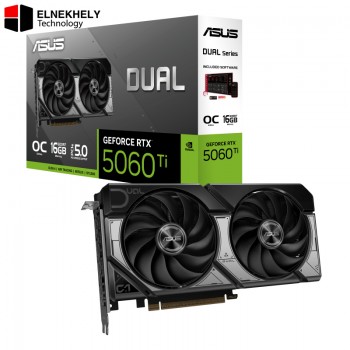 ASUS Dual GeForce RTX 5060 Ti OC Edition 16GB GDDR7 Graphics Card – PCIe 5.0, 28Gbps, 4608 CUDA Cores