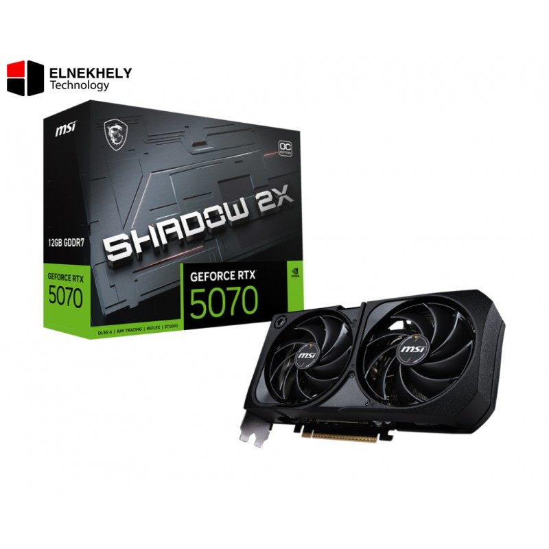 MSI GeForce RTX 5070 SHADOW 2X OC 12GB GDDR7 Graphics Card – Dual-Fan Cooling, 192-bit, DLSS 4, PCIe 5.0, High-Performance 4K Gaming GPU