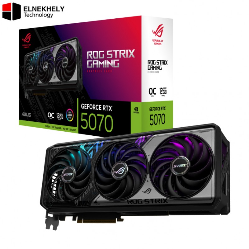 ASUS ROG Strix GeForce RTX 5070 OC Edition 12GB GDDR7 Graphics Card – PCIe 5.0, 3.2-Slot, HDMI 2.1, DisplayPort 2.1, ARGB ASUS ROG Strix GeForce RTX 5070 OC Edition 12GB GDDR7 Graphics Card – PCIe 5.0, 3.2-Slot, HDMI 2.1, DisplayPort 2.1, ARGB