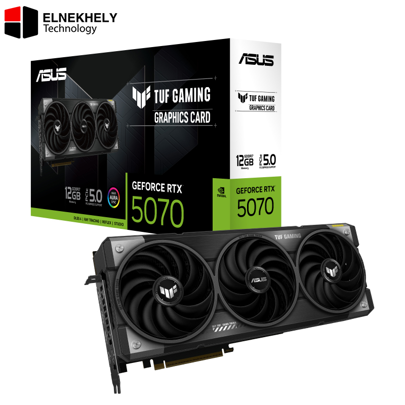 ASUS TUF Gaming GeForce RTX 5070 OC Edition 12GB GDDR7 – Military-Grade Components, NVIDIA Blackwell Architecture, DLSS 4, Axial-tech Fans, Protective PCB Coating, Phase-Change Thermal Pad, GPU Guard, Auto-Extreme Manufacturing ASUS TUF Gaming GeForce RTX 5070 OC Edition 12GB GDDR7 – Military-Grade Components, NVIDIA Blackwell Architecture, DLSS 4, Axial-tech Fans, Protective PCB Coating, Phase-Change Thermal Pad, GPU Guard, Auto-Extreme Manufacturing