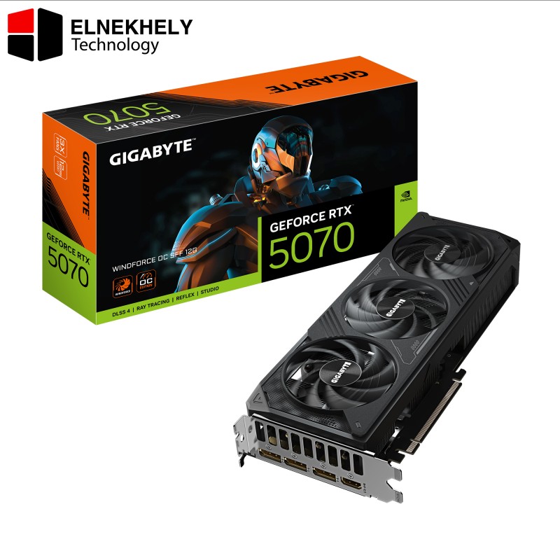 GIGABYTE GeForce RTX 5070 WINDFORCE OC SFF 12G Graphics Card, 12GB 192-bit GDDR7, PCIe 5.0, WINDFORCE Cooling System GIGABYTE GeForce RTX 5070 WINDFORCE OC SFF 12G Graphics Card, 12GB 192-bit GDDR7, PCIe 5.0, WINDFORCE Cooling System