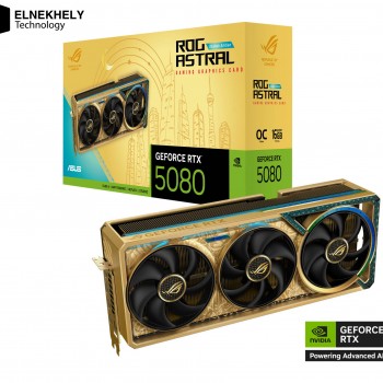 ROG Astral GeForce RTX 5080 Dhahab CORE OC Edition 16GB GDDR7, PCIe 5.0, 10752 CUDA Cores, 2790 MHz Boost, HDMI 2.1b, DisplayPort 2.1b, ARGB, 3.8-Slot