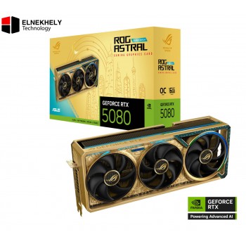ROG Astral GeForce RTX 5080 Dhahab CORE OC Edition 16GB GDDR7, PCIe 5.0, 10752 CUDA Cores, 2790 MHz Boost, HDMI 2.1b, DisplayPort 2.1b, ARGB, 3.8-Slot