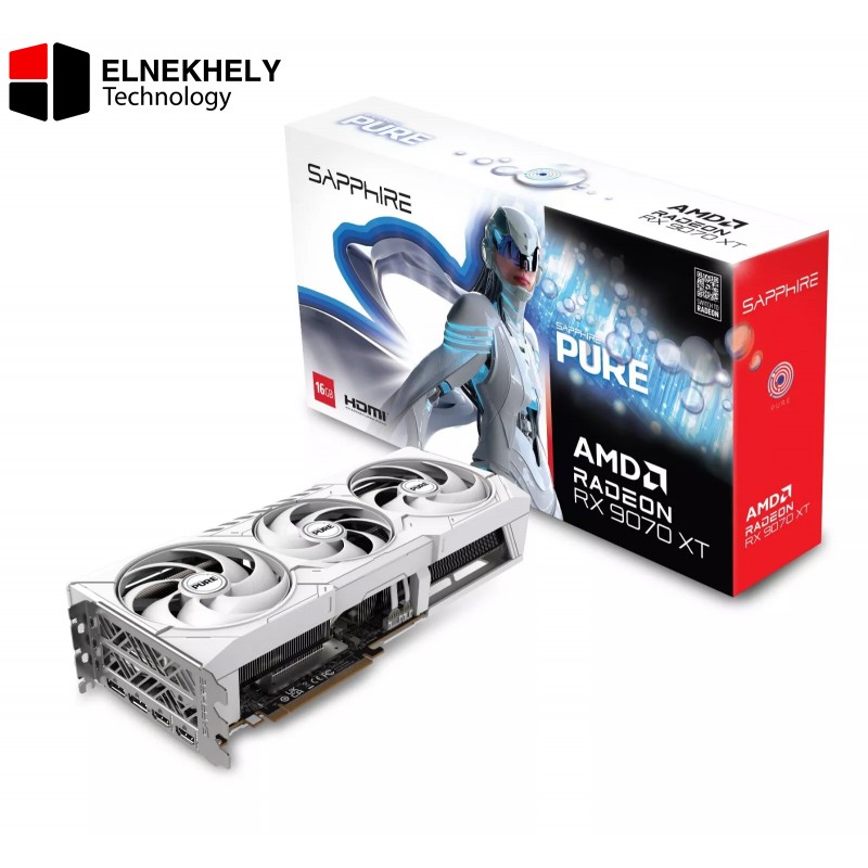 SAPPHIRE PURE AMD Radeon™ RX 9070 XT GPU – 16GB GDDR6, 20 Gbps, Boost Clock Up to 3010 MHz, 4096 Stream Processors, AMD RDNA™ 4 Architecture, and 64 Ray Accelerators for Unmatched Gaming Performance SAPPHIRE PURE AMD Radeon™ RX 9070 XT GPU – 16GB GDDR6, 20 Gbps, Boost Clock Up to 3010 MHz, 4096 Stream Processors, AMD RDNA™ 4 Architecture, and 64 Ray Accelerators for Unmatched Gaming Performance
