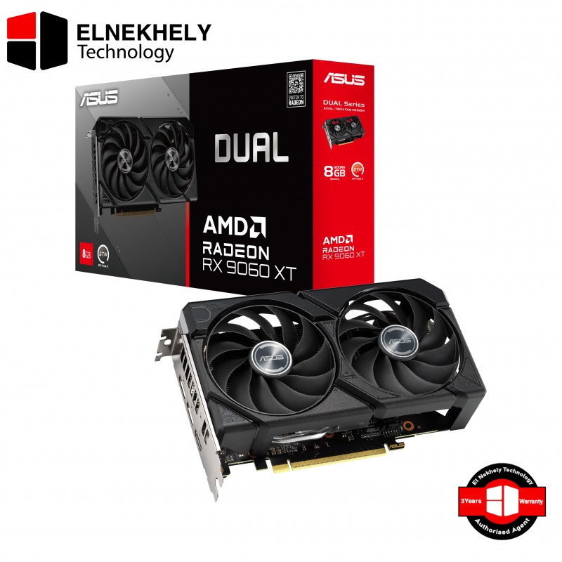 ASUS Dual Radeon RX 9060 XT 8GB GDDR6 Graphics Card – PCIe 5.0, 8K, Dual Fan, HDMI 2.1, DisplayPort 2.1