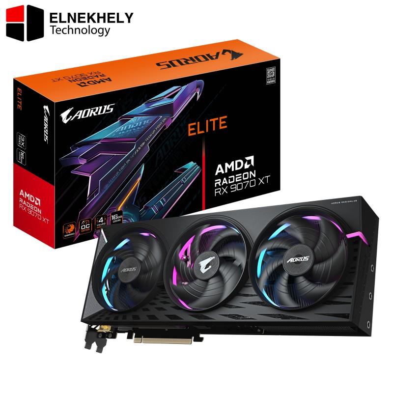 AORUS Radeon RX 9070 XT ELITE 16G – Powerful 16GB GDDR6 Graphics Card for 4K/8K Gaming AORUS Radeon RX 9070 XT ELITE 16G – Powerful 16GB GDDR6 Graphics Card for 4K/8K Gaming