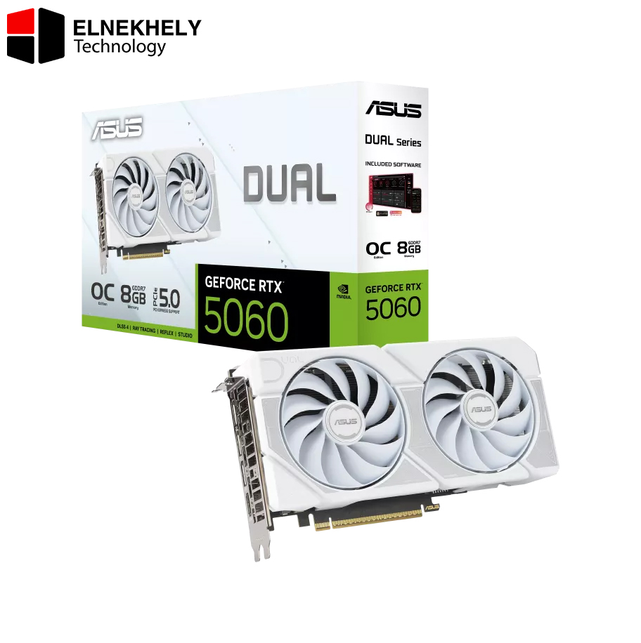 ASUS Dual GeForce RTX 5060 White OC Edition 8GB GDDR7 Graphics Card
