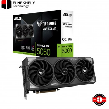 ASUS TUF-RTX5060-O8G-GAMING 8GB GDDR7 OC Graphics Card – PCIe 5.0, 2677MHz Boost, 3840 CUDA Cores, 28Gbps Memory, HDMI 2.1b, DisplayPort 2.1b, ARGB Lighting, Military-Grade Durability, 145W TDP