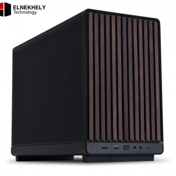 Lian Li DAN A3-MATX Wooden Black – Compact Micro Tower Gaming Case | M-ATX/ITX Support | 415mm GPU | 360mm Radiator | ATX/SFX PSU Compatible