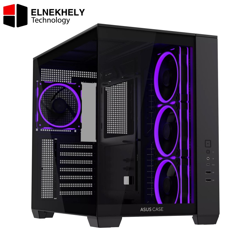 ASUS A32 PLUS Mid Tower ATX Case – Black, Dual-Chamber Design, Panoramic Tempered Glass, 4× Pre-Installed ARGB Fans, Supports 360mm Radiators & 420mm GPUs, USB Type-C Front I/O ASUS A32 PLUS Mid Tower ATX Case – Black, Dual-Chamber Design, Panoramic Tempered Glass, 4× Pre-Installed ARGB Fans, Supports 360mm Radiators & 420mm GPUs, USB Type-C Front I/O