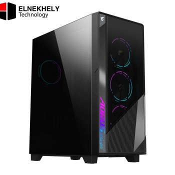 GIGABYTE AORUS C500 Glass – Black Mid Tower PC Gaming Case, Tempered Glass, USB Type-C, 4X ARBG Fans Included