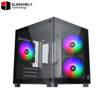 Xigmatek Aqua M Nano II Micro-ATX Case – Supports 155mm CPU Coolers, 290mm GPUs, 240mm Radiator, 7 Fans, ATX PSU, Dual Tempered Glass, USB 3.0