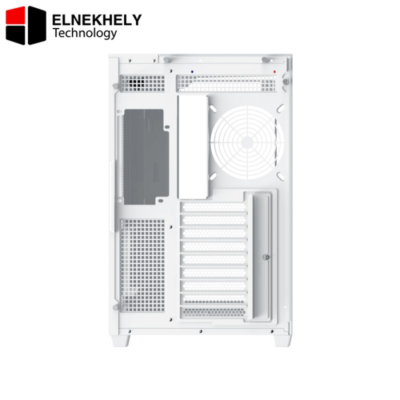 Xigmatek Aqua Arctic Type-C ARGB Mid Tower Case – White Edition, Tempered Glass Side Panel, USB-C Front I/O, 4 ARGB Fans, ATX Support, High Airflow Design