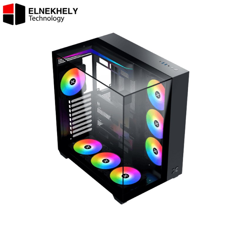 Xigmatek Aqua V Type-C ARGB Black Mid Tower Case – Tempered Glass, Front USB-C, 4 Pre-Installed ARGB Fans, ATX Support, High Airflow Gaming Case Xigmatek Aqua V Type-C ARGB Black Mid Tower Case – Tempered Glass, Front USB-C, 4 Pre-Installed ARGB Fans, ATX Support, High Airflow Gaming Case