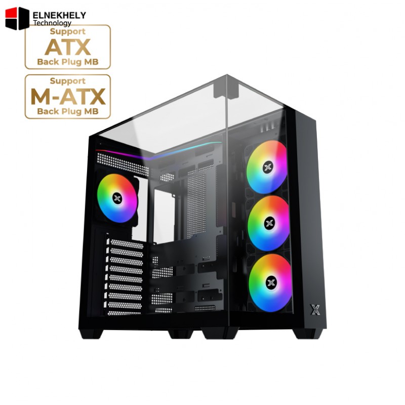 Xigmatek Aqua V Type-C ARGB Black Mid Tower Case – Tempered Glass, Front USB-C, 4 Pre-Installed ARGB Fans, ATX Support, High Airflow Gaming Case Xigmatek Aqua V Type-C ARGB Black Mid Tower Case – Tempered Glass, Front USB-C, 4 Pre-Installed ARGB Fans, ATX Support, High Airflow Gaming Case