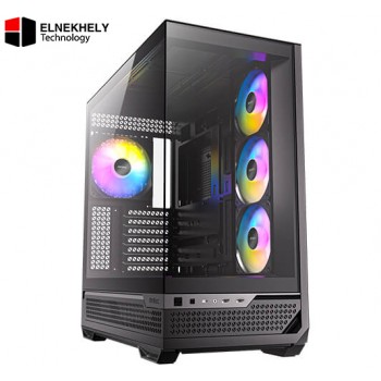 Antec C7 ARGB White Mid-Tower E-ATX PC Case – 4×120mm ARGB PWM Fans Included, Vertical GPU Cooling, USB-C 10Gbps, Seamless Tempered Glass Front & Side Panels, 360mm Radiator Support