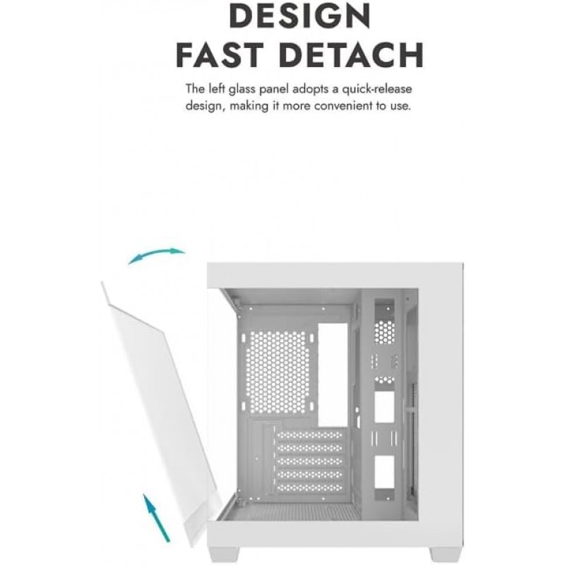 DarkFlash D275M White ARGB Gaming Case – Mid Tower with 3 ARGB Fans