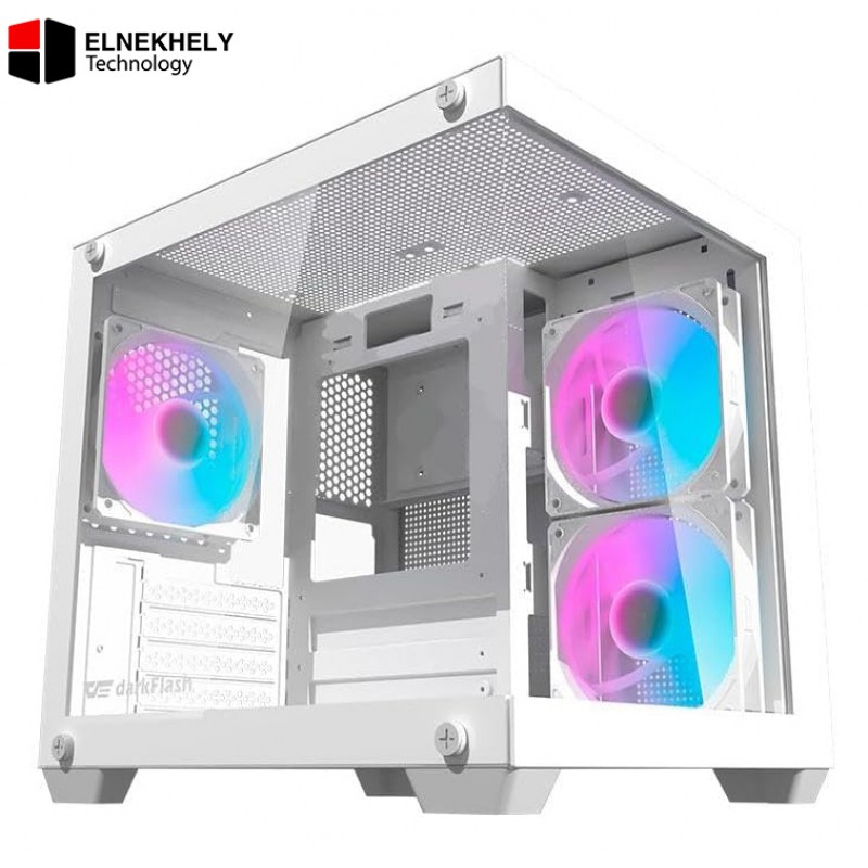 DarkFlash D275M White ARGB Gaming Case – Mid Tower with 3 ARGB Fans