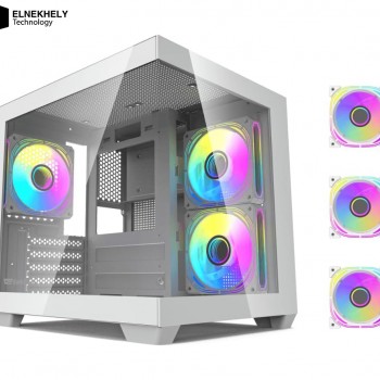 DarkFlash D275M White ARGB Gaming Case – Mid Tower with 3 ARGB Fans