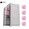 DarkFlash DK361 Computer Case (White) – 4 Pre-Installed Fans, High Airflow Design, Tempered Glass Side Panel, Optimized Cooling Support