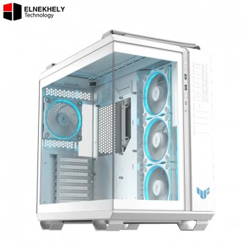 ASUS TUF Gaming GT502 Horizon ARGB Mid Tower PC Case – Dual Chamber, Tempered Glass, 4x ARGB Fans (White)