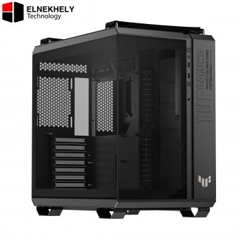 ASUS TUF Gaming GT502 Horizon Black ATX Mid-Tower Gaming Case (Boundless Panoramic Design, Dual-Chamber, Independent CPU and GPU Cooling Zones, Tool-Free Side Panels, USB 10 Gbps Type-C® Front Panel)