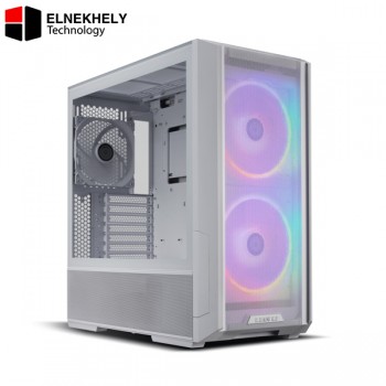 Lian Li LANCOOL 216 Mid Tower Case – 2x 160mm Fans, ARGB/RGB Options, E-ATX Support, 360mm Radiator, Steel & Tempered Glass Design (White)