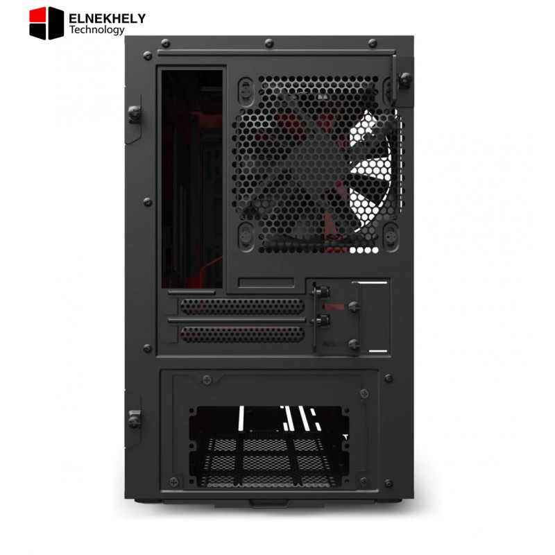 NZXT H210 Mini-ITX Gaming Case with Tempered Glass – Matte Black/Red