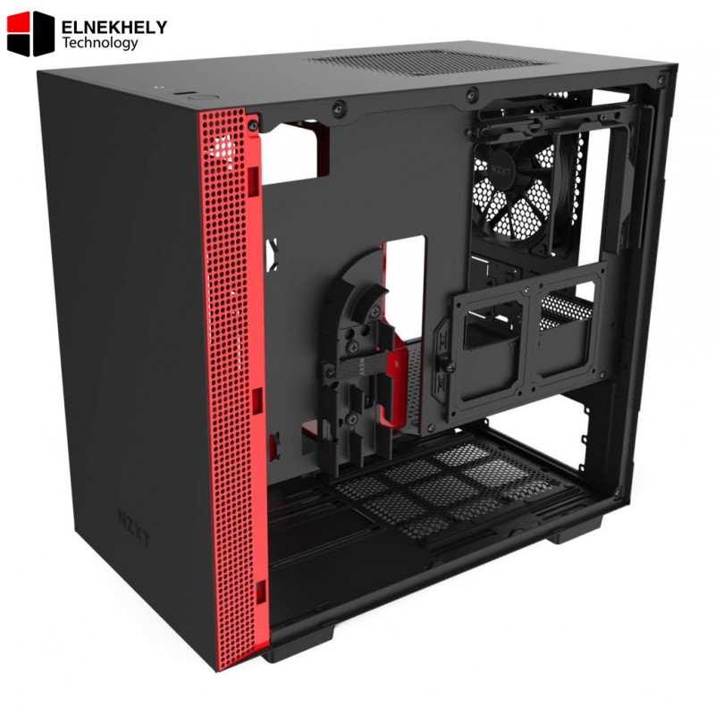 NZXT H210 Mini-ITX Gaming Case with Tempered Glass – Matte Black/Red