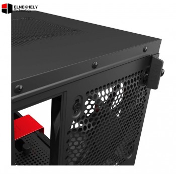 NZXT H210 Mini-ITX Gaming Case with Tempered Glass – Matte Black/Red