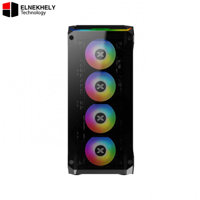 Xigmatek Overtake Super Tower PC Case – 6 Pre-Installed Fans, High Airflow Design, Tempered Glass Panels, Advanced Cooling & Radiator Support