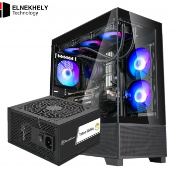 SilverStone Lucid 05 Panoramic ATX Case + Triton 850Rx 80+ Gold PSU Bundle – 270° View, 11 Fan Mounts, 410mm GPU Limit, Black