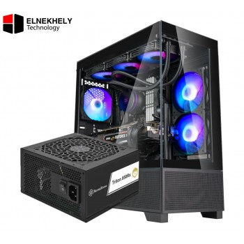 SilverStone Lucid 05 Panoramic ATX Case + Triton 850Rx 80+ Gold PSU Bundle – 270° View, 11 Fan Mounts, 410mm GPU Limit, Black