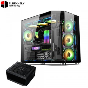 Xander Crystal 7 ARGB Mid Tower Gaming Case with 850W 80 Plus Bronze PSU – High Airflow & RGB Design