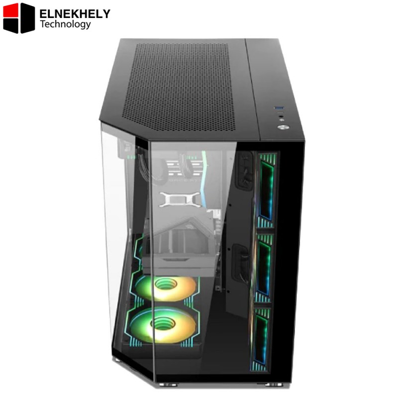 Xander Crystal 7 ARGB Mid Tower Gaming Case with 850W 80 Plus Bronze PSU – High Airflow & RGB Design