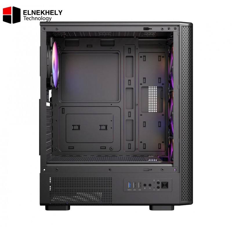 ANTEC VX310 Mid Tower Case – 4×120mm ARGB Fans + Antec Atom V650W Power Supply, High-Airflow Design, Tempered Glass Side Panel, Reliable ATX PC Case & PSU Combo