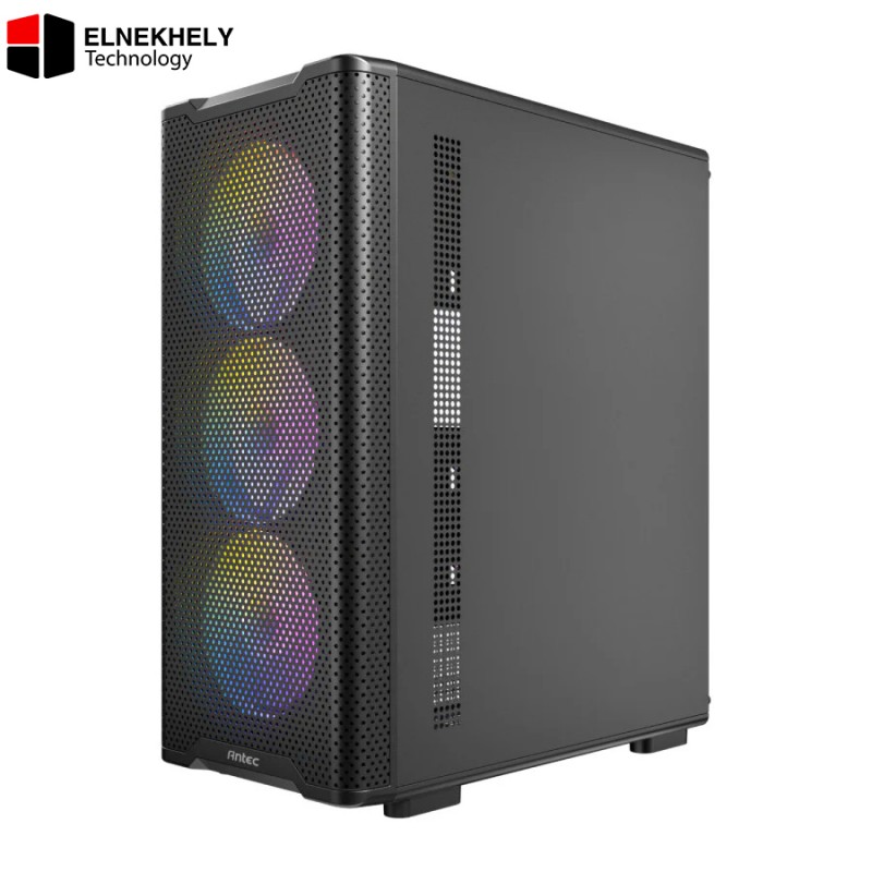 ANTEC VX310 Mid Tower Case – 4×120mm ARGB Fans + Antec Atom V650W Power Supply, High-Airflow Design, Tempered Glass Side Panel, Reliable ATX PC Case & PSU Combo