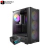 ANTEC VX310 Mid Tower Case – 4×120mm ARGB Fans + Antec Atom V650W Power Supply, High-Airflow Design, Tempered Glass Side Panel, Reliable ATX PC Case & PSU Combo