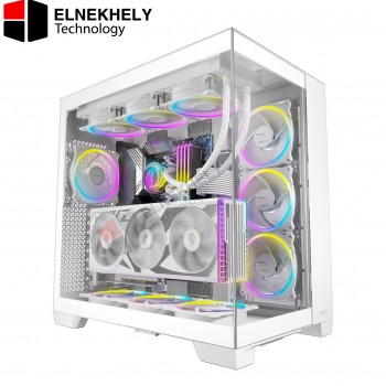 Antec C8 White Case — RTX 40 Compatible, Dual-Chamber, tooless Design, Type-C, 360mm Radiator Support, Seamless Tempered Glass Front & Side Panels, High Airflow Full-Tower E-ATX PC Case - Fans not Included