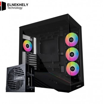 Lian Li Vector V100R BTF Mid-Tower Gaming Case – Black, 4×ARGB Fans, Type-C, Compatible with RB750 750W 80 Plus Bronze ATX 3.1 Modular PSU, High Airflow, Tempered Glass Side Panel