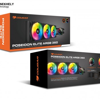 Cougar POSEIDON ELITE ARGB 360mm Liquid CPU Cooler | High-Performance AIO Water Cooling with ARGB Lighting for Intel & AMD