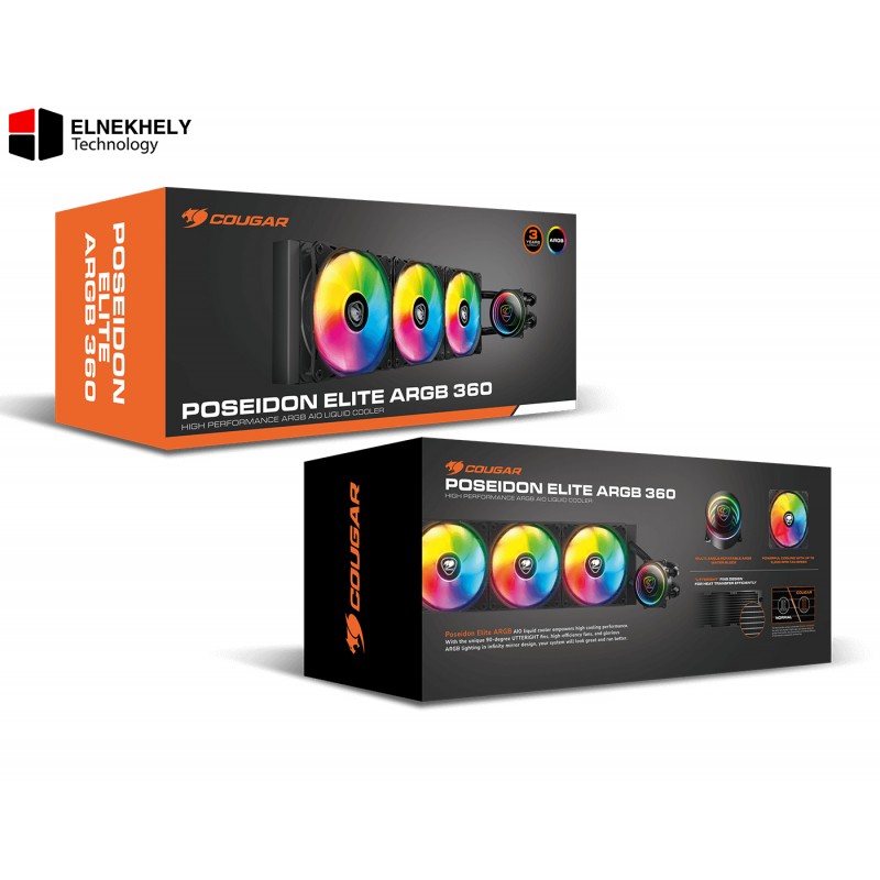 Cougar POSEIDON ELITE ARGB 360mm Liquid CPU Cooler | High-Performance AIO Water Cooling with ARGB Lighting for Intel & AMD Cougar POSEIDON ELITE ARGB 360mm Liquid CPU Cooler | High-Performance AIO Water Cooling with ARGB Lighting for Intel & AMD