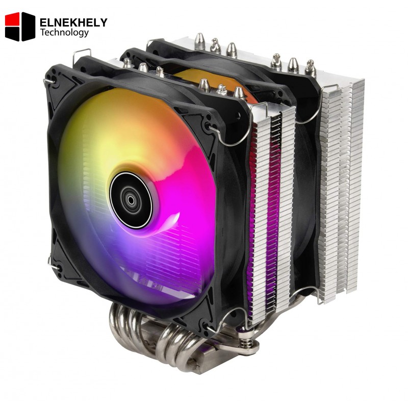 SilverStone Hydrogon D120 ARGB Dual-Tower CPU Cooler – HYD120-ARGB with LGA1700 & LGA1851 Support, Dual 120mm ARGB Fans, 6 Heat Pipes, High-Performance Air Cooling